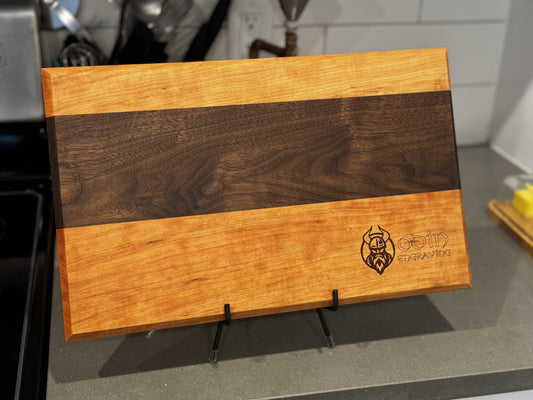 Handcrafted Walnut and Cherry Hardwood Cutting Board